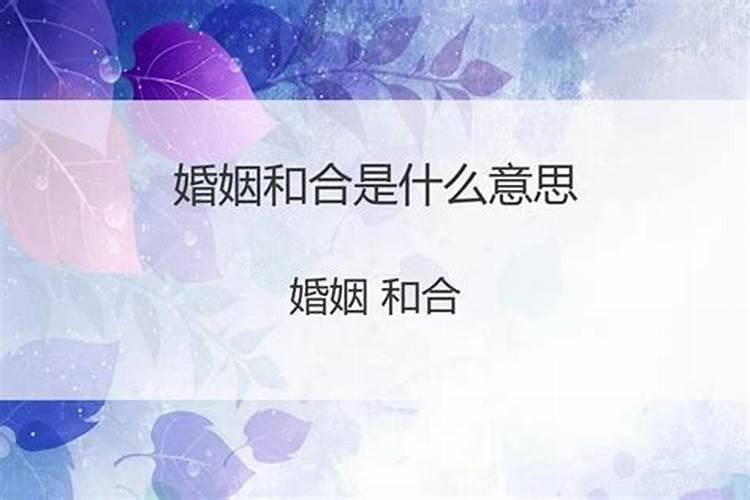 算命中的婚姻合是什么意思