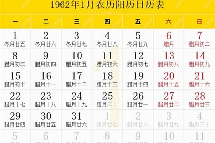 1962年阴历腊月初六运势