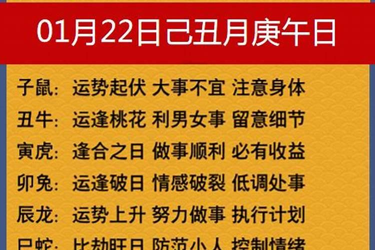 2022年十二生肖运势老黄历