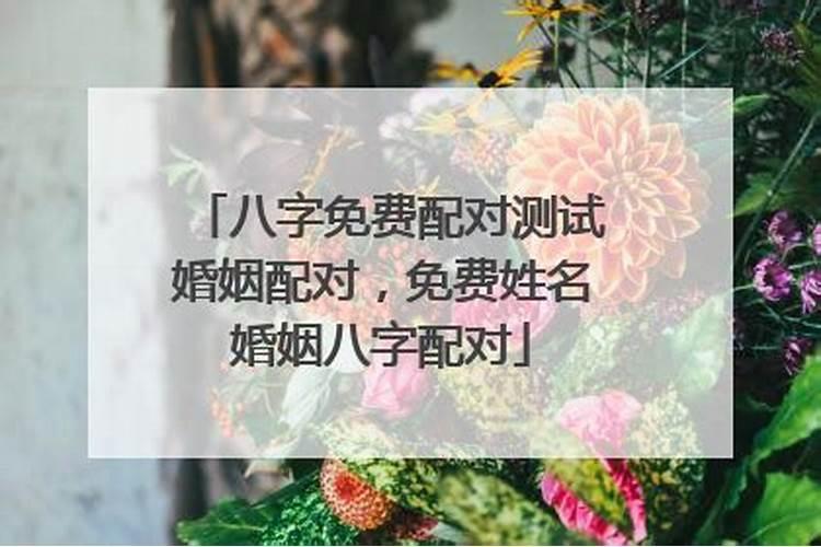 姓名八字测婚姻配对准吗