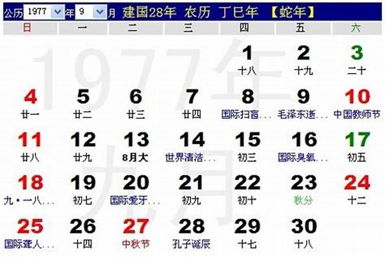 1977年阴历9月15日是什么星座