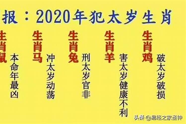 2020犯太岁有哪几个属相