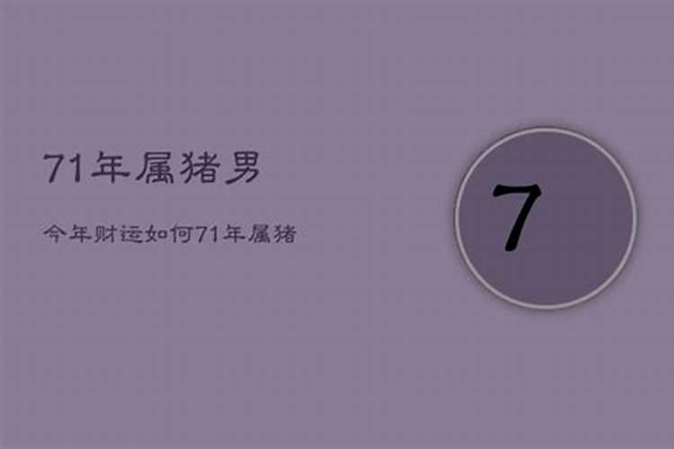 71年猪人2021年运气