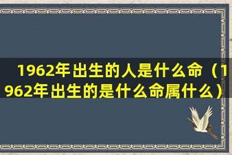 1962年出生是什么命格