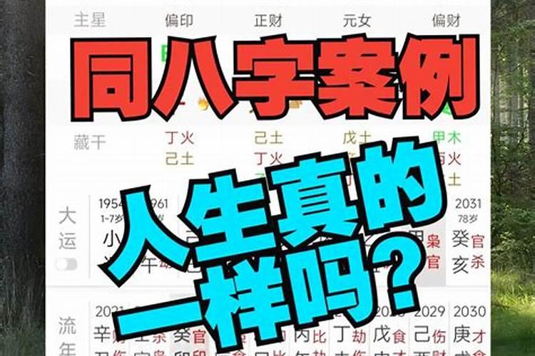 同八字算命几乎相同