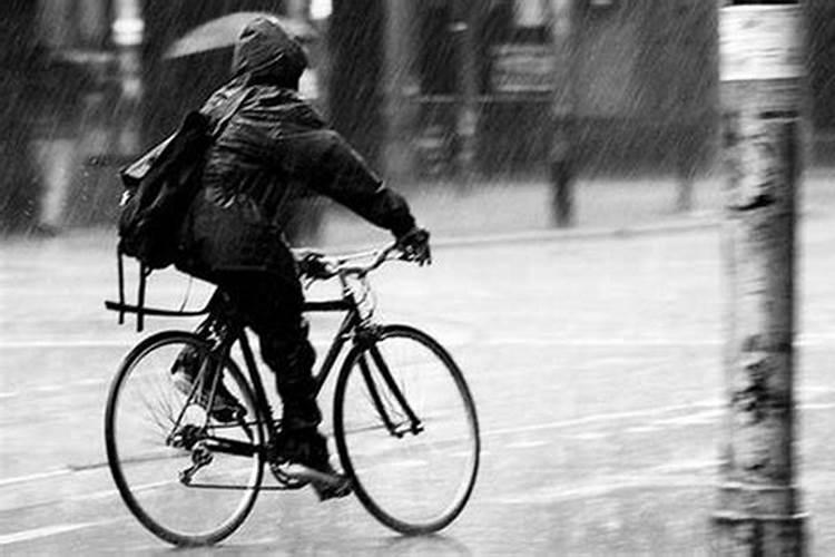 梦见下大雨自己在雨中骑车