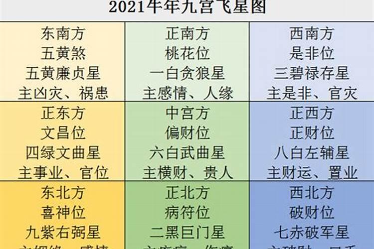 2021年流年飞星位