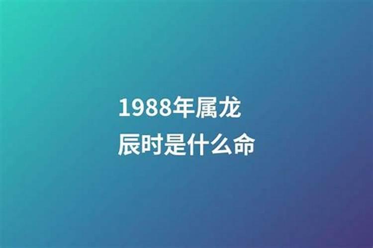 1988年属龙的辰时出生是什么命