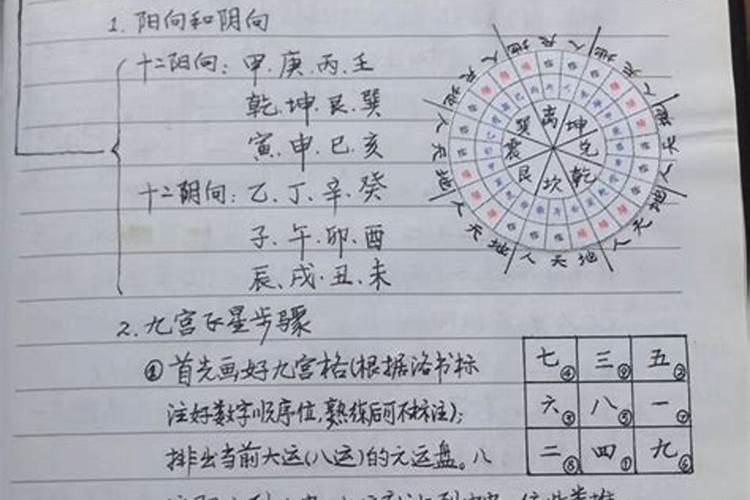 八字命理风水培训手写笔记