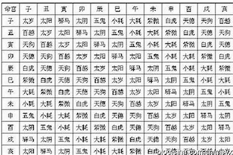 八字排盘命宫十二神煞