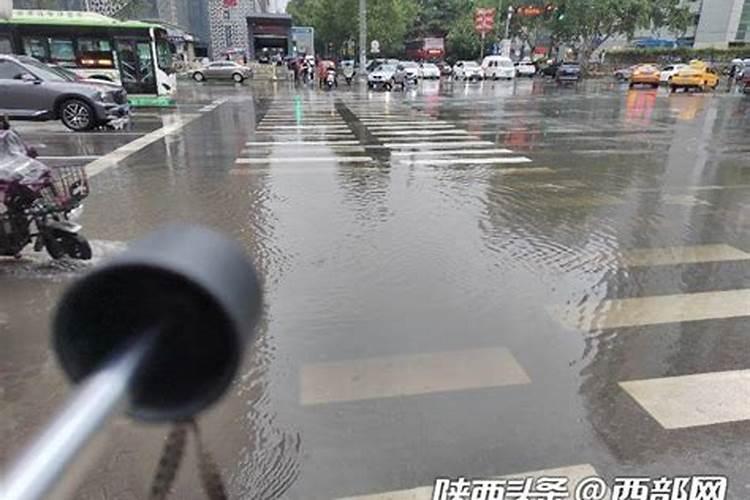 梦见下雨路上都是积水在水中走过