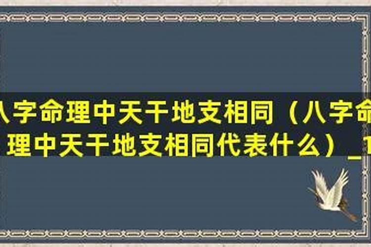 八字中有两个相同的天干