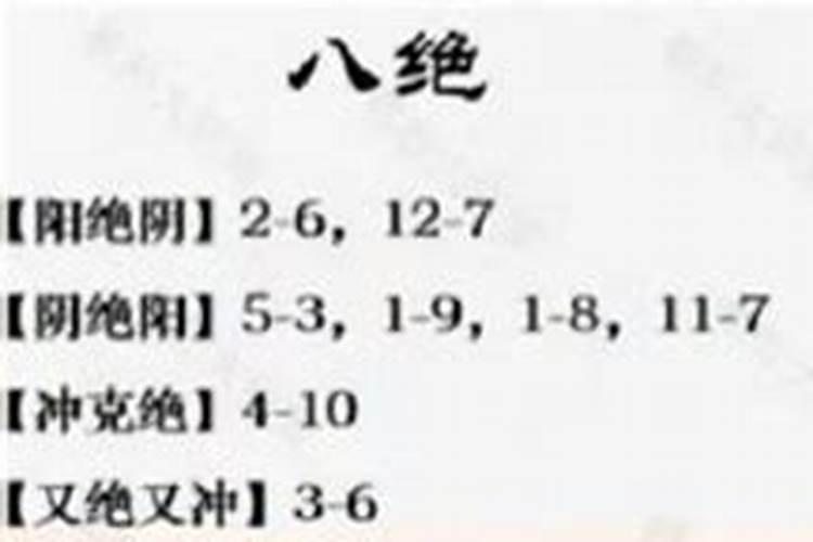 数字八字命理六冲1—7