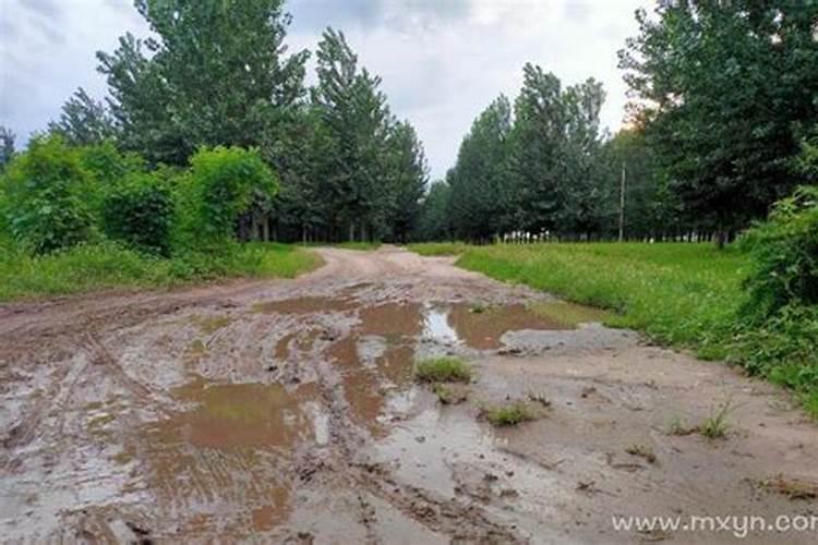 已婚女人梦见下雨走泥路