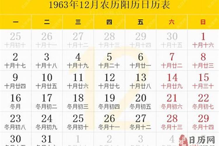 1963年腊月十二阳历多少日