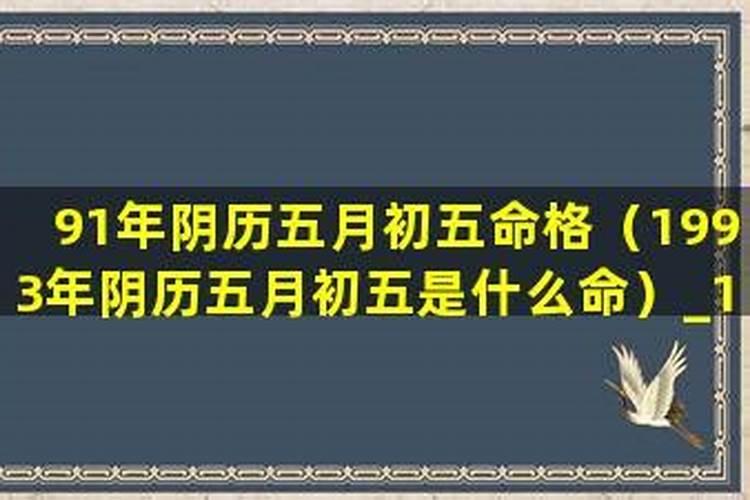 1993年阴历正月初五是什么命