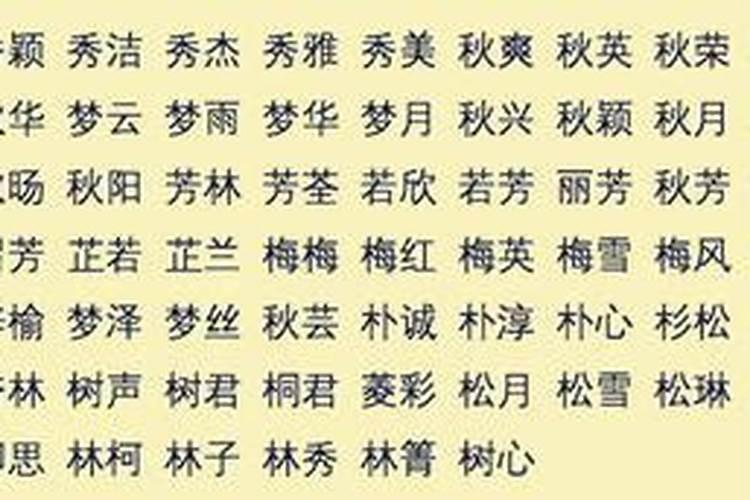 五行属水木字组合男孩小名